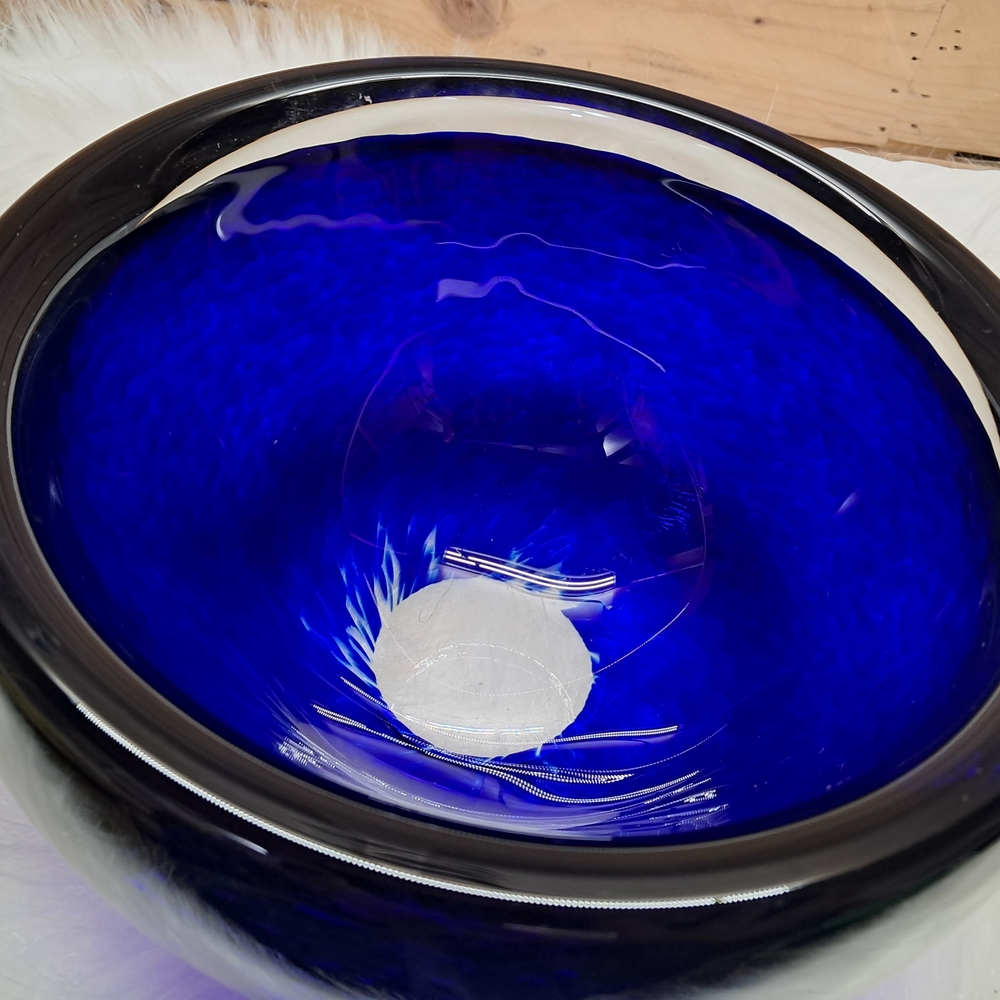 Elegant Vintage Cobalt Glass Bowl